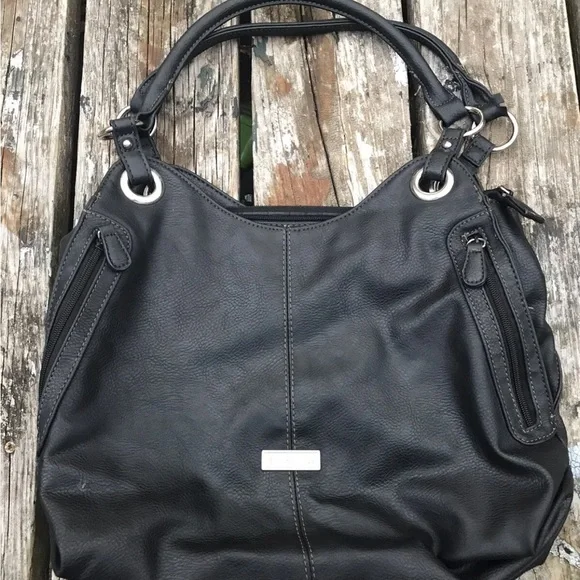 Reflections Handbag Purse Black Vinyl Multi-Pocket - Picture 7 of 7